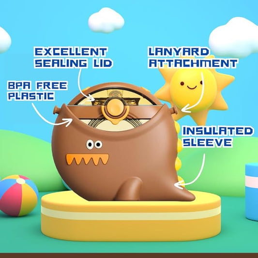 Dinosaur Straw Round Bottle