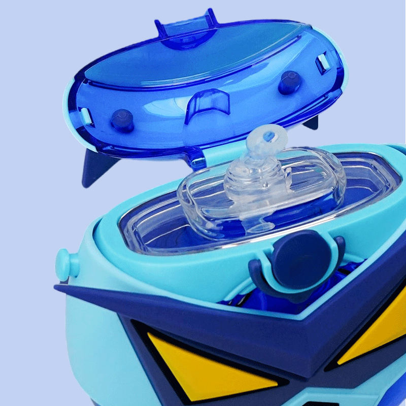 Robot Straw Round Bottle