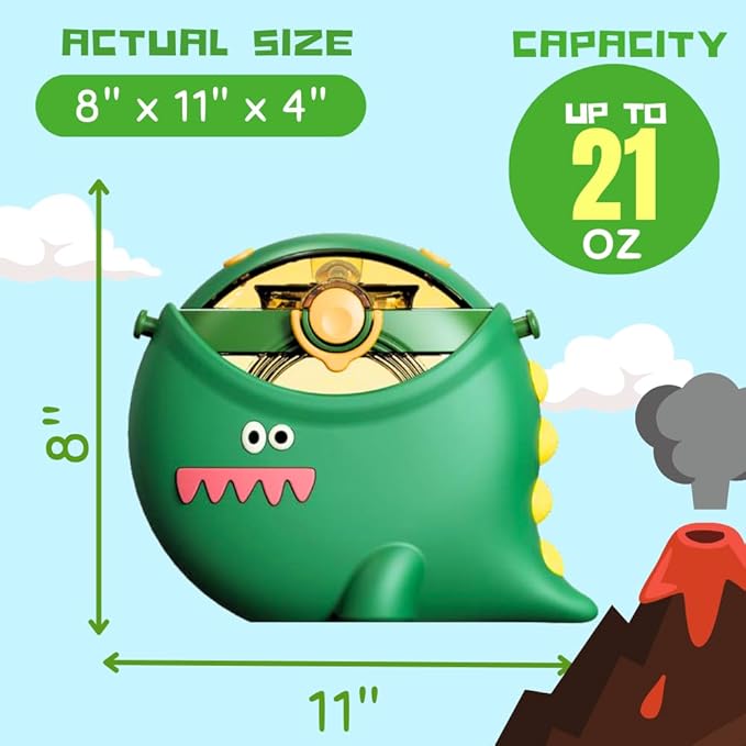 Dinosaur Straw Round Bottle