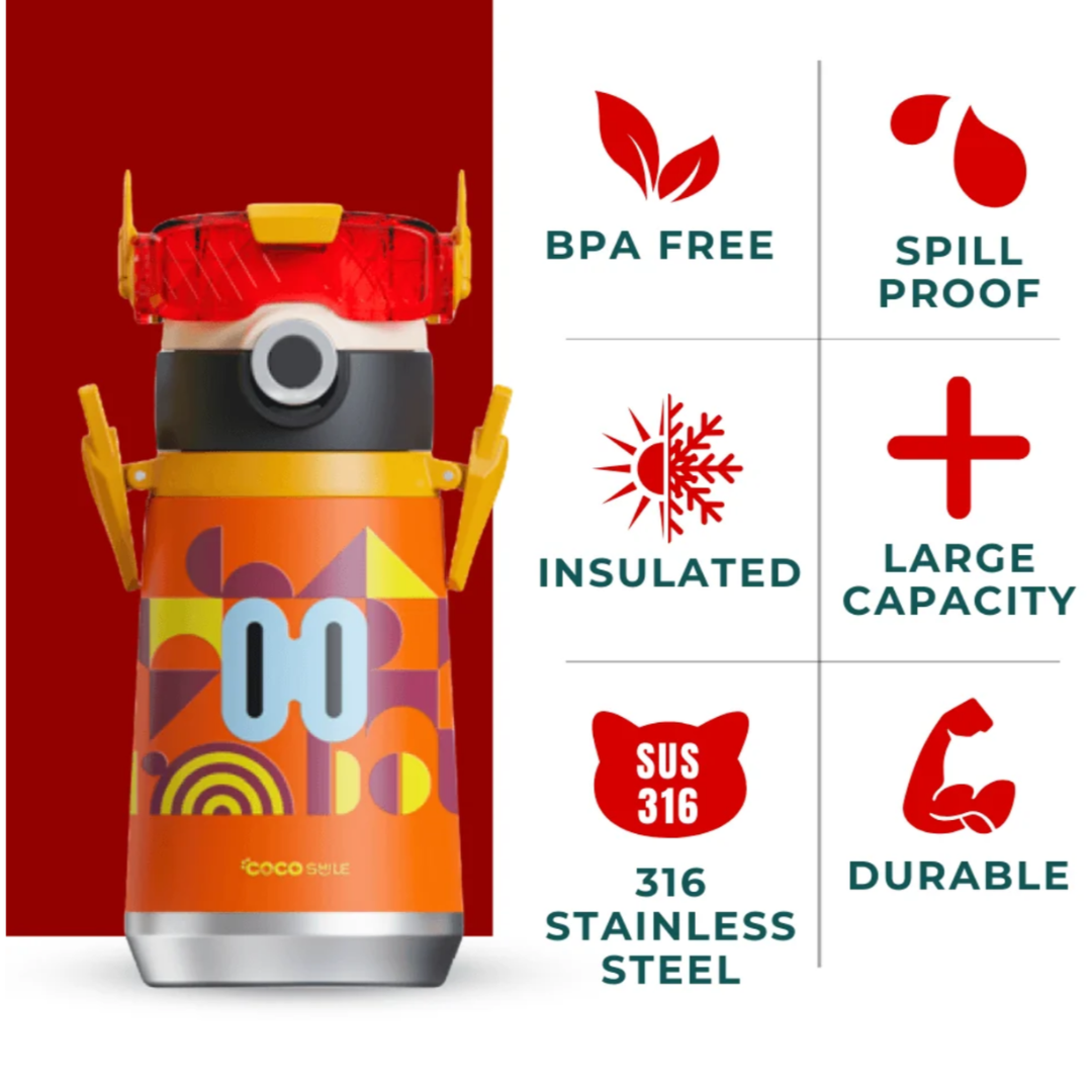 Coco Robot Double Eye Vacuum Insulated Stainless Steel Kids Thermos Cup