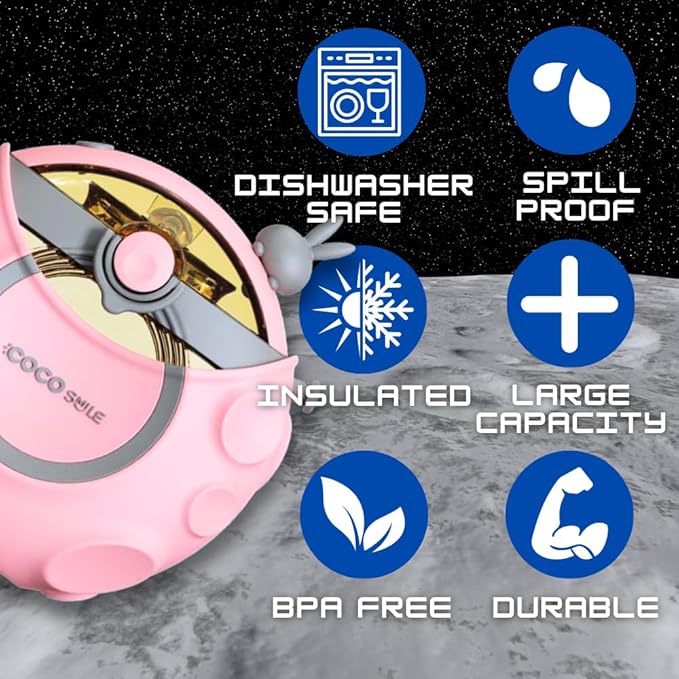 Astronaut Straw Round Bottle