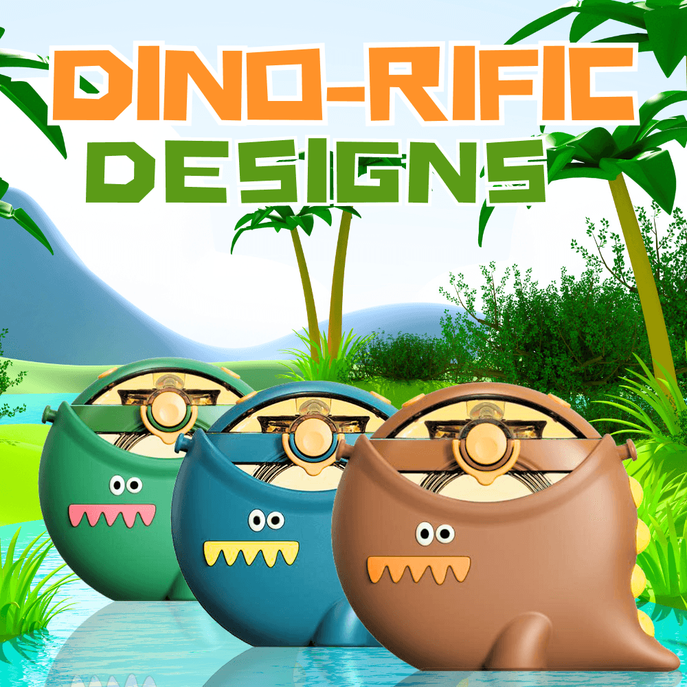 Dinosaur Straw Round Bottle