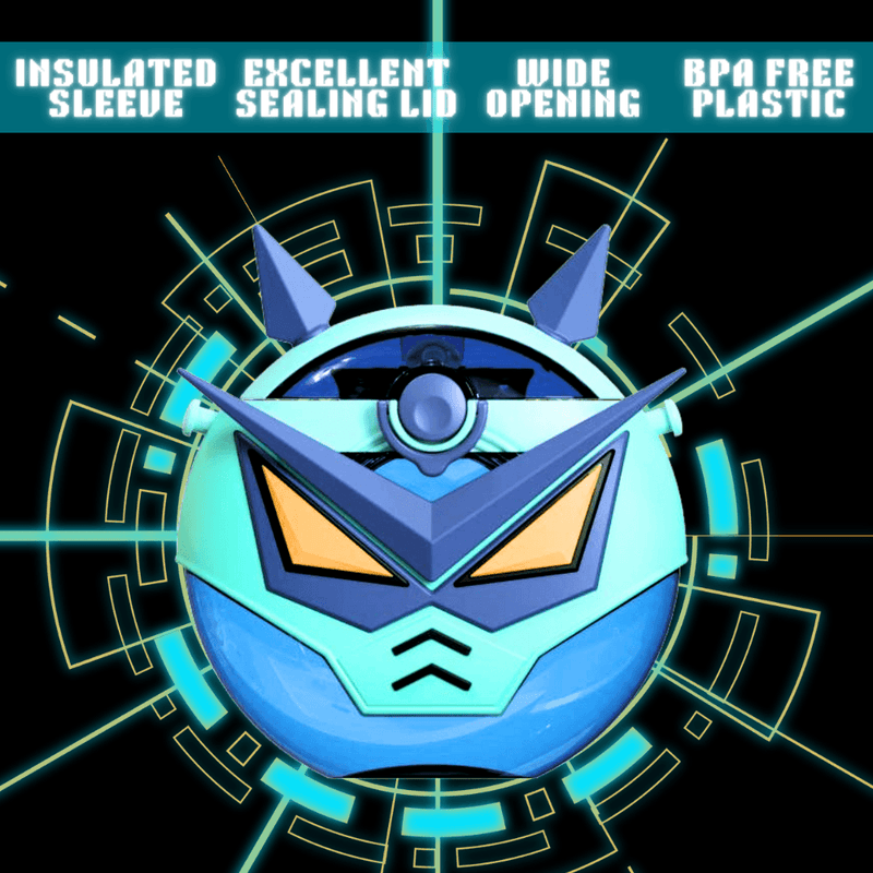 Robot Straw Round Bottle