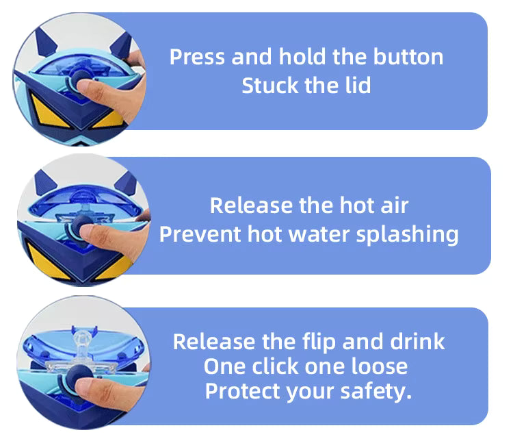 Robot Straw Round Bottle