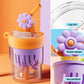 Flower Water Cup With Straw - 550ML