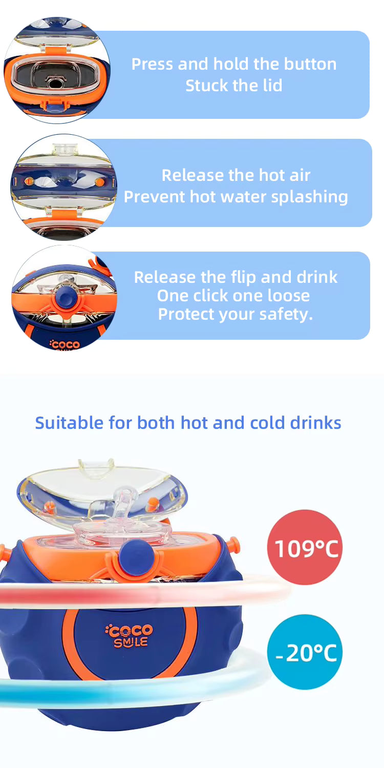 Astronaut Straw Round Bottle