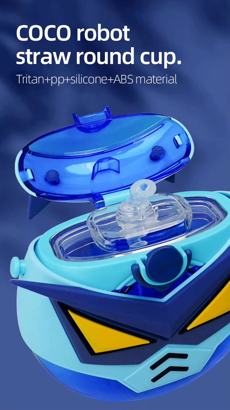 Robot Straw Round Bottle