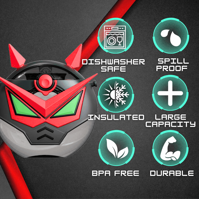 Robot Straw Round Bottle