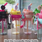 Flower water cup with straw
